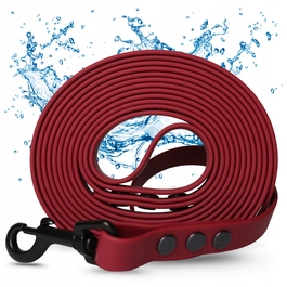 Повідець для собак (малих та великих порід) 20м, водонепроникний, міцний, довгий, червоний