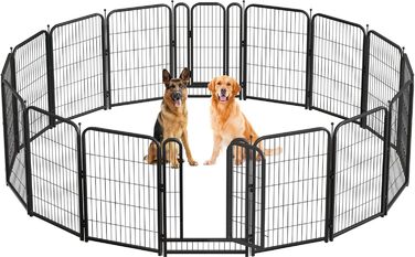 Металевий вольєр для собак Petorldog з 16 панелей, 101,6 см, для великих, середніх та маленьких собак, для дому та вулиці, ідеально для кемпінгу, двору та автодому