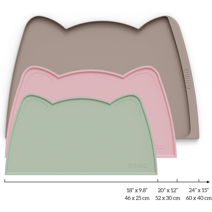 Підкладка під миску для собак та котів OHMO, силіконова, неслизька, вологостійка, 46x25 см, світло-зелена