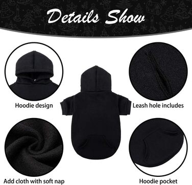 KOOLTAIL: Теплий пуховик з капюшоном для собак - чорний, з отвором для повідка та кишенею, для маленьких, середніх та великих собак, Small/Medium (упаковка 1)