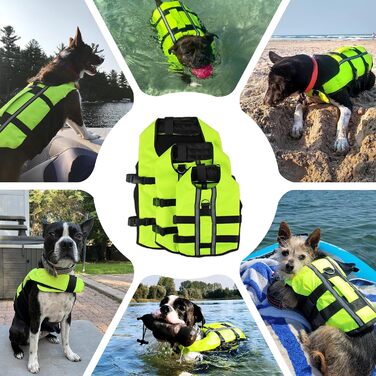 Рятувальний жилет для собак NAMSAN - надувний, для малих, середніх та великих собак, зелений (M)