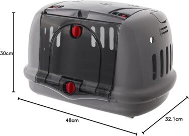 Транспортна сумка для собак та котів Iris Ohyama P-HC480, сіра, 48 x 32 x 30 см