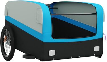 Причіп для велосипеда, причіп для собак, вантажний причіп 45 кг, чорний та синій, для покупок, компактна упаковка, проста збірка