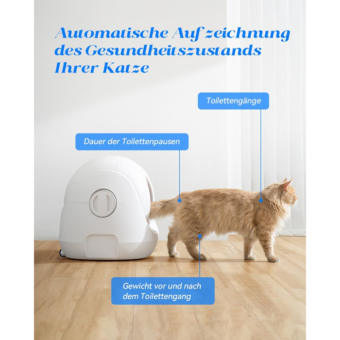Автоматичний туалет для котів Catlink Baymax, самоочищення, контроль здоров'я, для котів 1,5-10 кг, для декількох котів