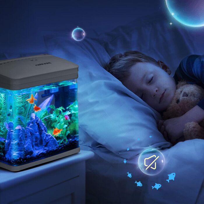 Nobleza Нано-акваріум 7 л з LED підсвічуванням і фільтром, білий, для тропічних риб
