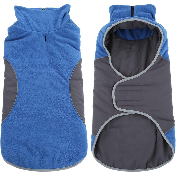 Зимовий теплий пуховик для собак, вітронепроникний, з капюшоном, на блискавці, для захисту шиї та живота, з пряжками, з отвором для страхування, універсальна куртка для малих, середніх собак