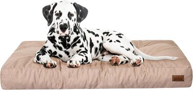 Ліжко для собак, прямоугольне, середнього розміру, 90 x 70 см, бежеве. Крісло-лежанка для собак, кошик, лежанка для тварин, собача будка, меблі для собак.