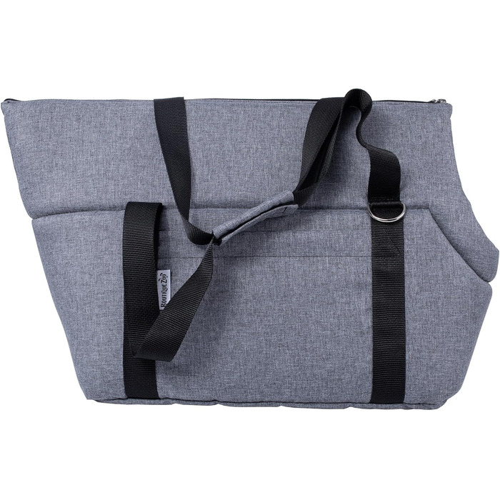 Сумка-переноска для собак BOUTIQUE ZOO XL до 15 кг – велика переноска для середніх собак та котів – м'яка, складна та пральна – 52×35×39 см – сіра