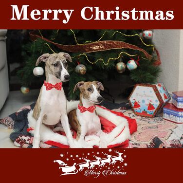 Нашийник для собак Unique Style з знімною метеликом, для малих, середніх та великих собак, регульований XXS-XL (S (1 шт), Олень на Різдво)