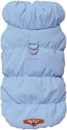 Зимовий теплий водонепроникний та вітронепроникний теплий зимовий одяг для собак з флісу (D-Ring), для малих, середніх та великих собак (Світло-блакитний, XXL)