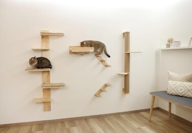 Котяча драбинка Kerbl з натуральної деревини, 38x16,5 см, для стіни, з джутом, для котів, макс. 6 кг