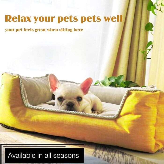 Ортопедичне ліжко для собак та котів PETCUTE: м'яке, миється, для великих, середніх та маленьких тварин. Зелений кошик, розмір XL (80x65x19 см)