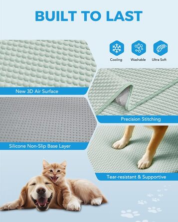 Килимок охолоджуючий для собак Lekereise, 157x206 см, зелений (миючий)