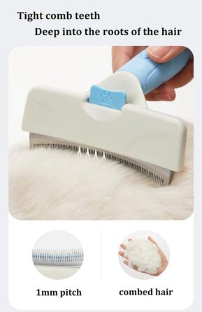 Щітка для собак та котів, для короткої та довгої шерсті, блакитна