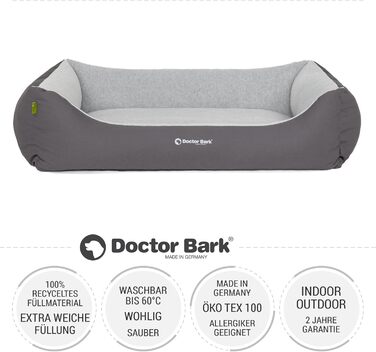 Ліжко для собак середніх порід Doctor Bark - м'яке та зручне, зелений колір (97x75 см)