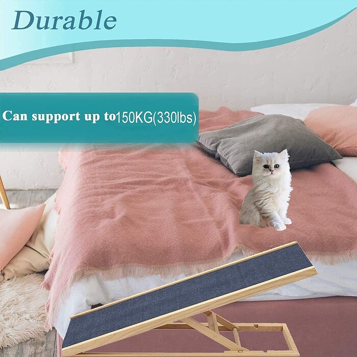 Рампа для собак у машину, складна, для маленьких, середніх та великих собак, котів, з антиковзким покриттям, легка, 100 x 60 см (4 висоти), 70 x 40 см (2 висоти)