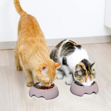 Набір мисок для корму ne&no® для собак та котів (S, 170 мл, 2 шт.) - нековзні миски для тварин, Malve