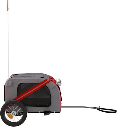 Фahrradanhänger від BaraSh: Причіп для велосипеда для собак та дітей, червоний та сірий, Oxford-Gewebe, сталь