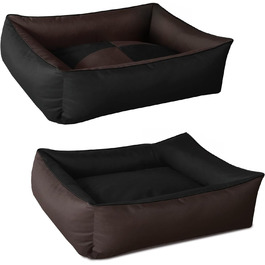 Ліжко для собак BedDog MAX Quattro 2в1 XL, коричнево-чорне, з бортиками, зносостійка Кордура, для дому та вулиці, знімний чохол, миючеся