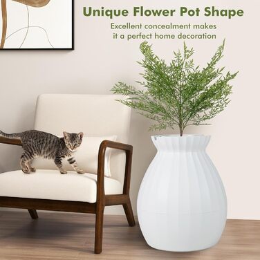 Квітча для котів SOARS з лопаткою, туалет для котів з інтелектуальною системою видалення запаху, великий лоток для котів XXL з фіранкою, камінцями, для вітальні, спальні, куточка