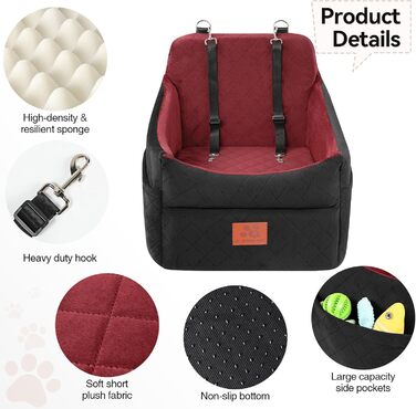 Автокрісло для собак: м'яке, знімне, для маленьких та середніх порід (до 16 кг)