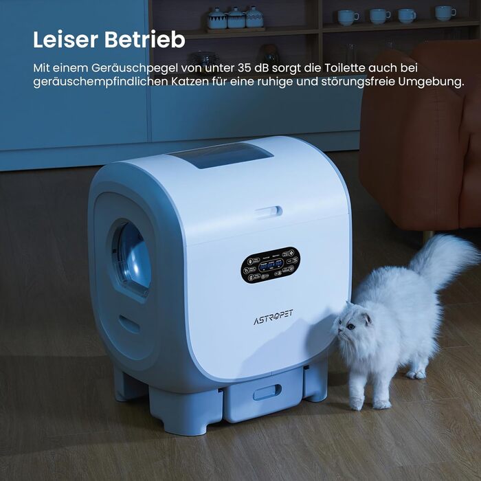 AstroPet 101L Самоочищаючий туалет для котів XXL, автоматичний лоток для кількох котів, з двома входами, UV-стерилізацією, дезодорацією іонізатором, керуванням з клавіатури
