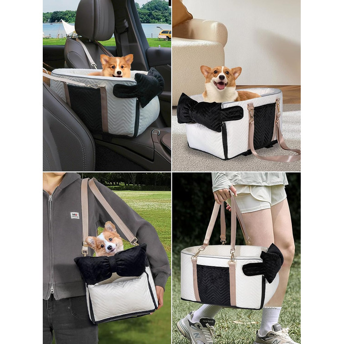 Автомобільний крісло для собак, переноска для маленьких собак до 5,9 кг, з м'яким, знімним, миючим подушечкою