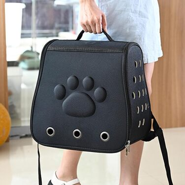 Трансформер для тварин: переноска-рюкзак для котів та маленьких собак, чорний