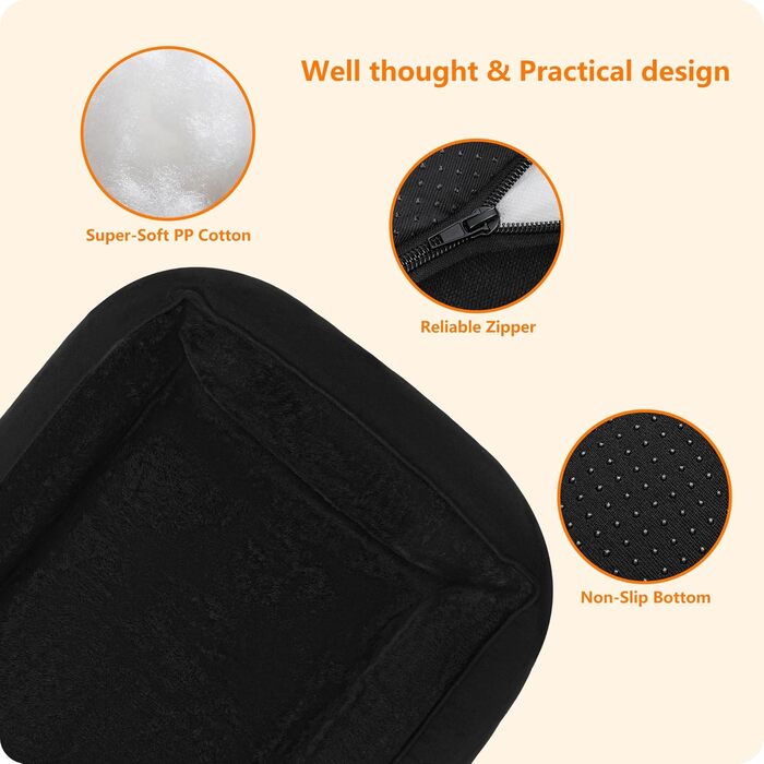 Ліжко для собак, м'яке софа-кімнатне, знімний чохол, сірий, 90x75x25 см