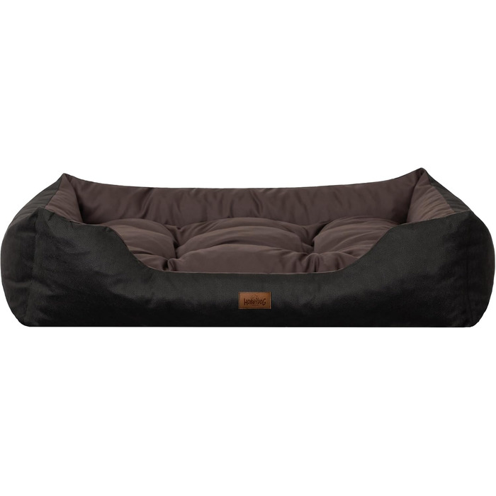 Зручне ліжко для собак великих та середніх порід - водонепроникне собаче ліжко, 92x73 см, коричневе з чорним