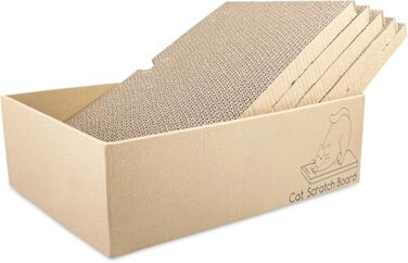 Кігтеточки для котів 5 шт. з гофрокартону, іграшки-кігтеточки, лежанки для котів, 43 x 25.4 x 12.7 см, двосторонні, екологічні