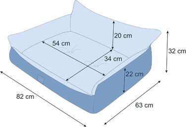 Крісло-ліжко для собак великих, середніх та маленьких порід - зручне собаче ліжко 82x63 см, колір графіт з лапами