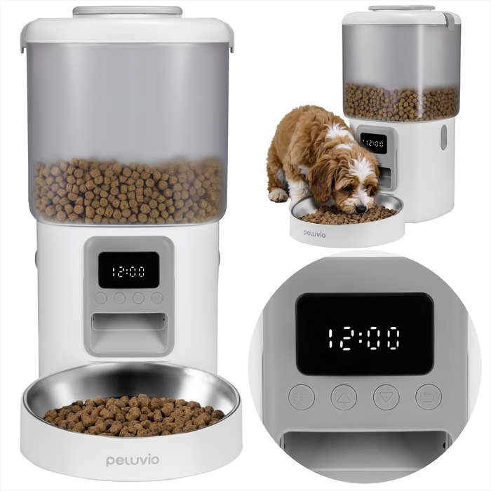 Автоматичний годувальник для сухого корму для собак Peluvio Crispy, 4.5 л
