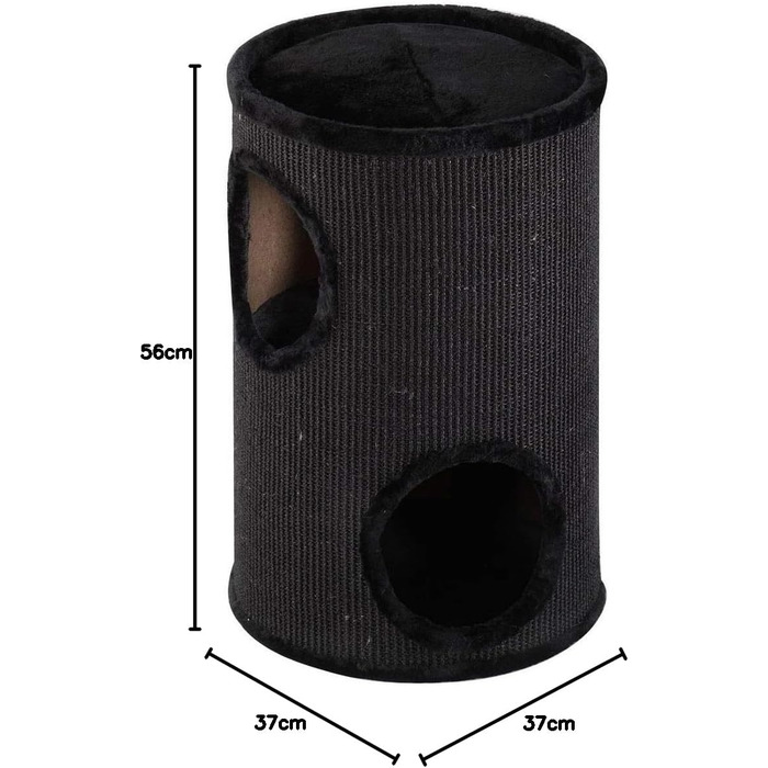 Кігтеточка Europet Bernina Trend Everlast Tower чорного кольору, 37 x 37 x 56 см