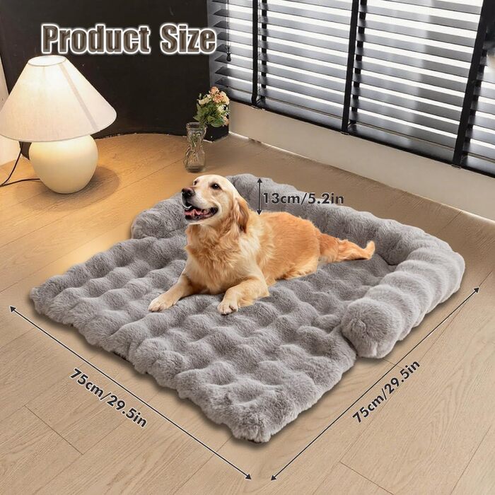 М'яке ліжко для собак та котів, лежанка-софа з бортиком, 75x75 см, темно-сірий колір