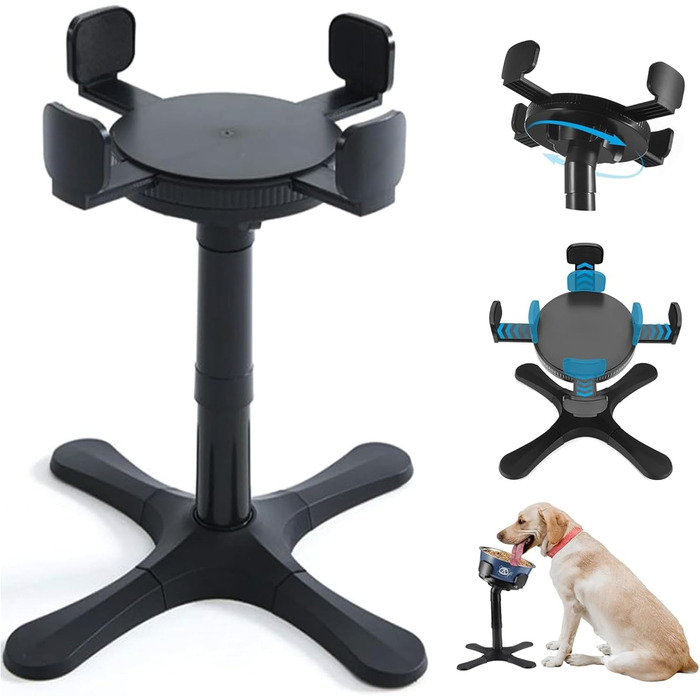 Підвищена годівниця для собак, регульована висота, 14 x 24 x 33.5 см, не слизька, нахилена