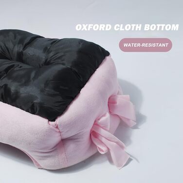 М'яке ліжко для собак M&Catree - корзина з плюшу, антиковзаюча, для маленьких та середніх собак, рожева, L (38 x 48 x 18 см)