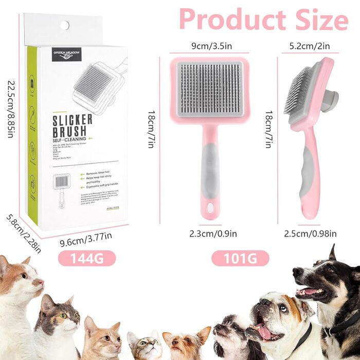 Гребінець для грумінгу тварин, щітка для собак та котів, масажна щітка для догляду за шерстю, самоочищувана
