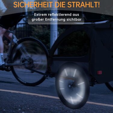 Дитячий велопричіп 2в1 з функцією коляски та бігуна, амортизація, регульована ручка-штовхач та гальма, для 1-2 дітей, до 40 кг, чорний