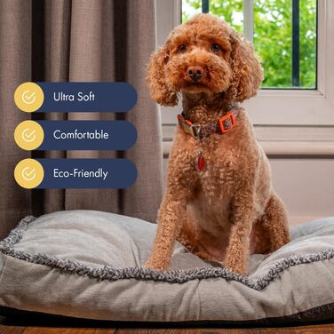 Крісло-ліжко для собак Маленьке, ультрам'яке, плюшеве, тепле. Зручна та затишна лежанка для домашніх тварин. Легка у догляді, знімний чохол, сірий колір (71 x 48 x 8 см)