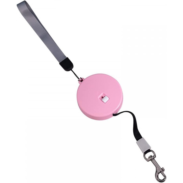 Рулетка для собак MiOYOOW, 3м автоматична поводок для маленьких собак та котів, з відбиваючим тросом, білий (рожевий)