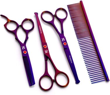 Набір професійних ножиць для грумінгу домашніх тварин 4,5-6,5 дюймів, з нержавіючої сталі, безпечні закруглені кінчики, для салону та дому