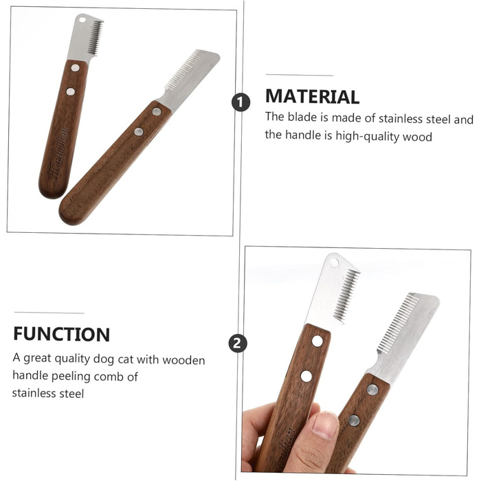 Тойандона - Набір з 2 гребінців для собак та котів: для видалення випалого волосся та масажу