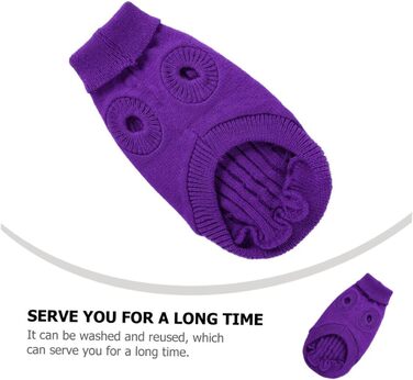 Пов'язка на голову для собак POPETPOP з акрилових волокон, милий дизайн, тепла, для зими, можна прати та використовувати повторно (XL, фіолетовий)