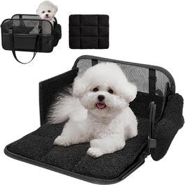 Транспортна сумка для собак та котів: переноска для тварин до 6 кг, з підстилкою та сталевим каркасом, чорна