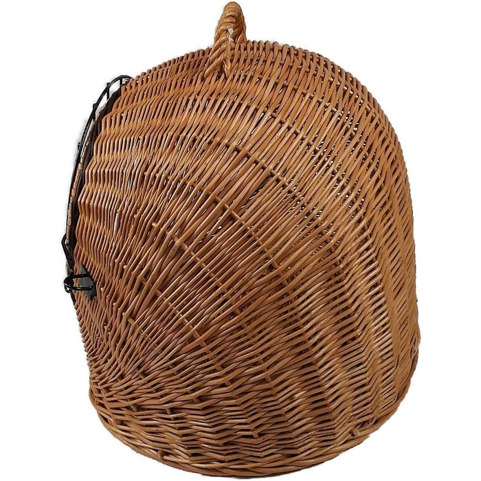 Транспортний кошик для тварин з лози, коричневий, розмір S, 45x35x44 см, знімний металевий ґрат