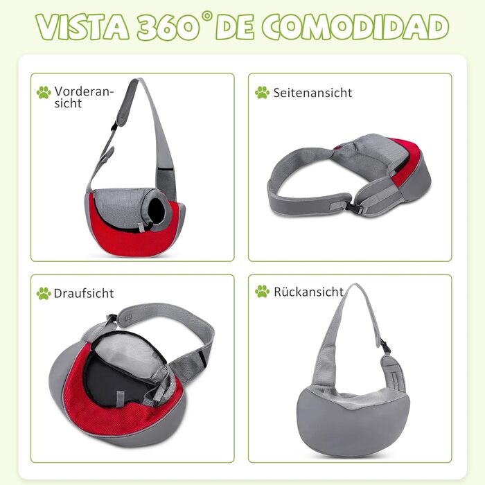 Сумка-переноска для собак і котів ALLOPET, червона, розмір L, для прогулянок та кемпінгу