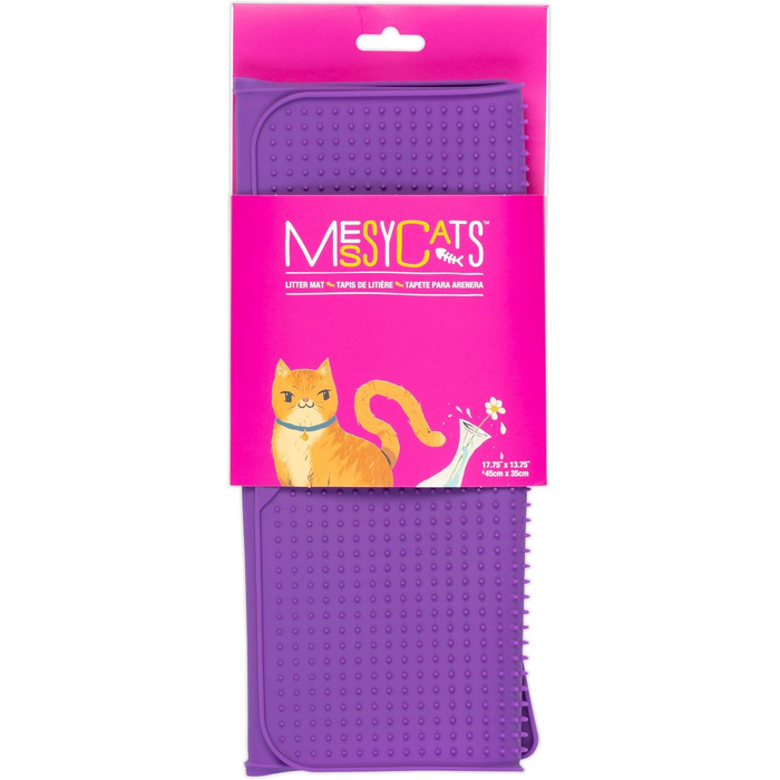 Килимок для котячого туалету Messy Cats, м'які шипи, 45,7x35,6 см, фіолетовий