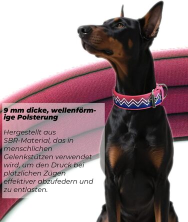 Нашийник Kontroll Premium NeckShield для собак - 5 см, з посиленим амортизуючим вкладишем, сертифікована безпека SGS, захист для великих та дуже великих собак, зелений (58-66 см, Zuckerwelle)