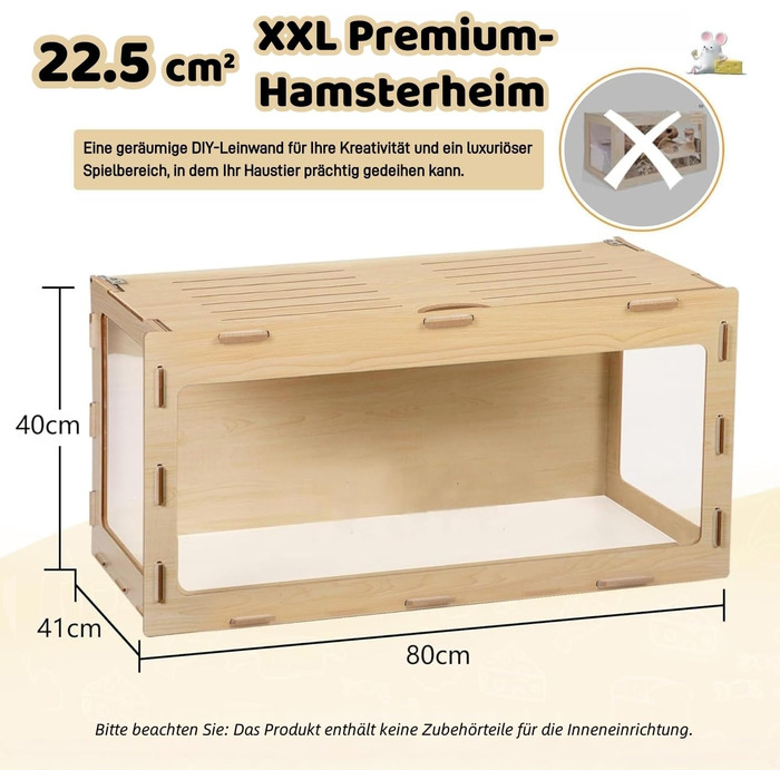 Клітка для хом'яків, морських свинок та шиншил, з відкривною кришкою та вентиляційними отворами